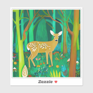 Adesivo Descoberto em um Cenário de Floresta Fantástica