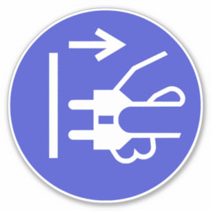 Adesivo Desconectar Rótulo do Plug-in Principal