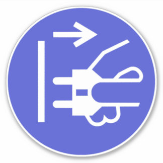 Adesivo Desconectar Rótulo do Plug-in Principal