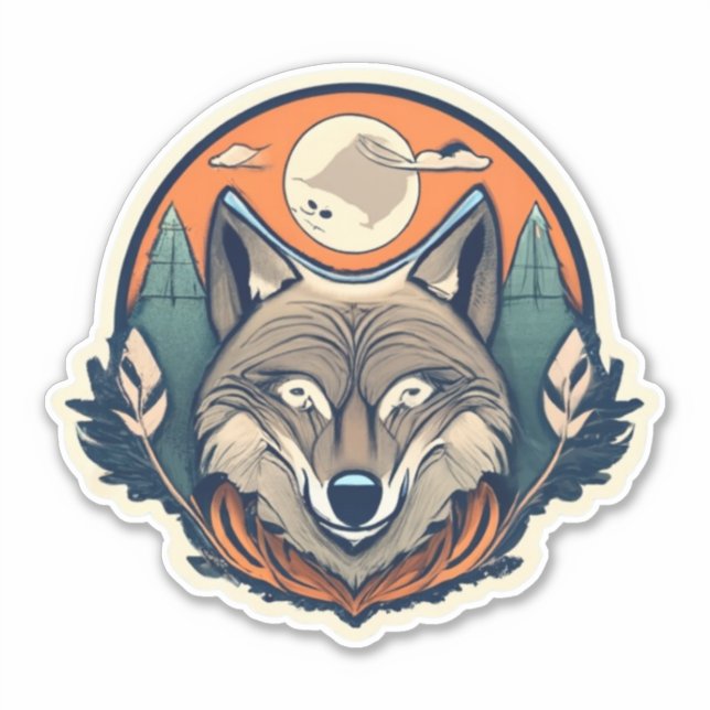 Adesivo Descubra a Arte do Wolf Sticker Arranjando (Frente)