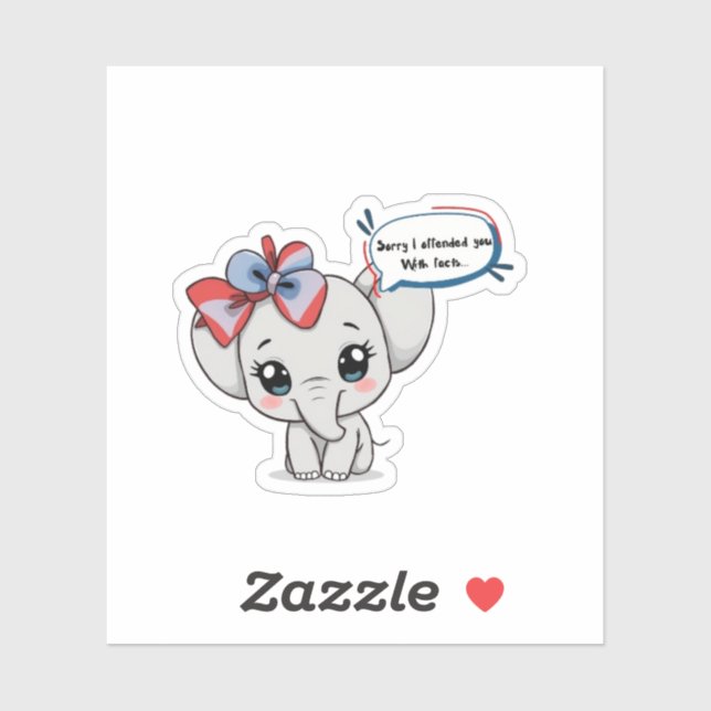 Adesivo Desculpe por te ofender... Elefante Cute (Folha)