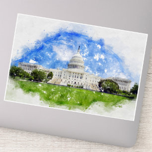 Adesivo Desenho a Pastel do Capitólio dos Estados Unidos