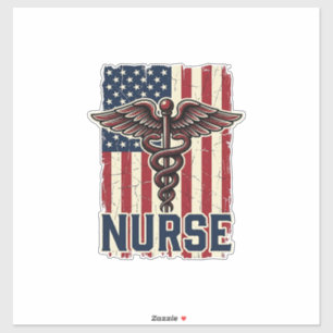 Adesivo Desenho Caduceu de Enfermeira Vintage na Parte de