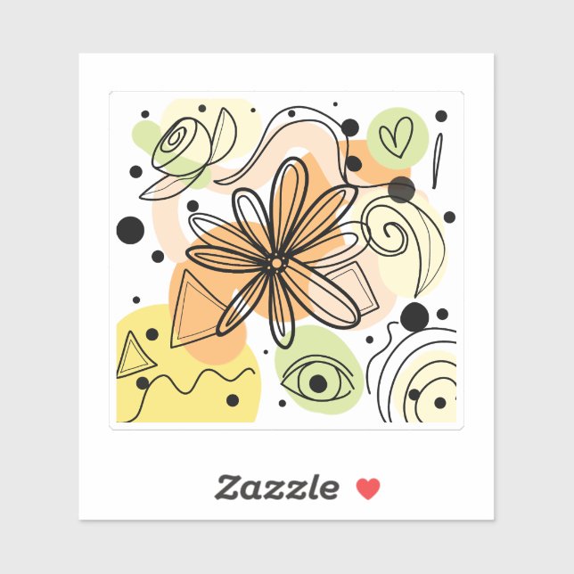 Adesivo Desenho Colorido de Abstrato (Folha)