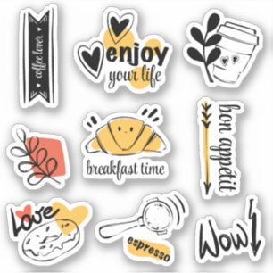 Adesivo Desenho da Tinta do Café Lover