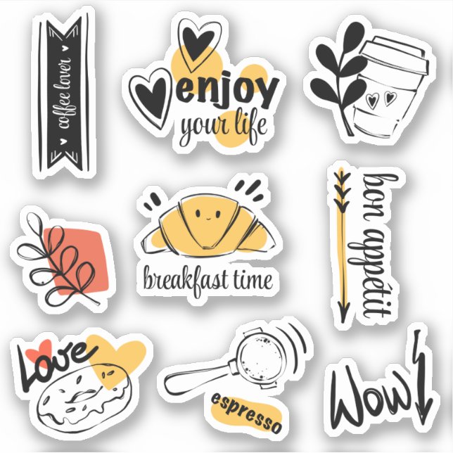 Adesivo Desenho da Tinta do Café Lover (Frente)