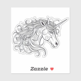 Adesivo Desenho de Cabeça de Unicórnio Pequeno