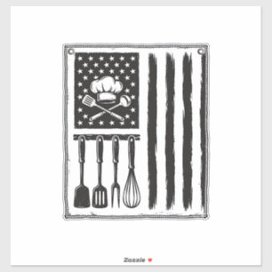 Adesivo Desenho de Camisa de Utensílios de Cozinha Bandeir