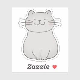 Adesivo Desenho de Cartoon Gato Gato Sorridente e Bonito