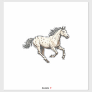 Adesivo Desenho de cavalo Appaloosa correndo gravado vinta