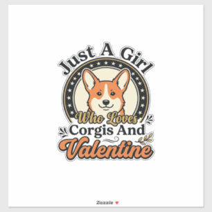 Adesivo Desenho de Corgi para o Dia dos Namorados para Ama
