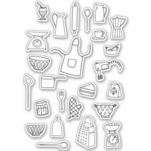 Adesivo Desenho de Cozinhar de Baking