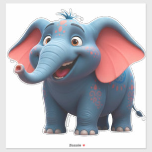 Adesivo Desenho de Elefante Bebê Adorável