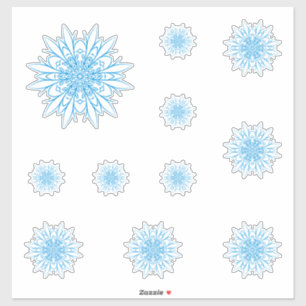 Adesivo Desenho de Férias de Inverno Floco de Neve Azul