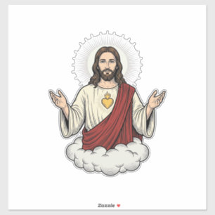 Adesivo Desenho de Gravura Vintage Devocional do Sagrado C