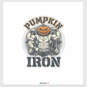 Adesivo Desenho de Halloween de musculação vintage de abób