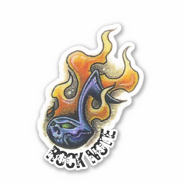 Adesivo Desenho de nota de rock (Frente)