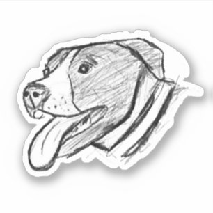 Adesivo desenho de pitbull simples amantes de cães preto e