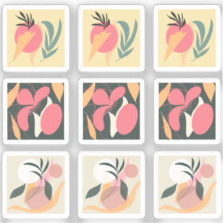 Adesivo Desenho de Plantas Abstratas Enquadrado