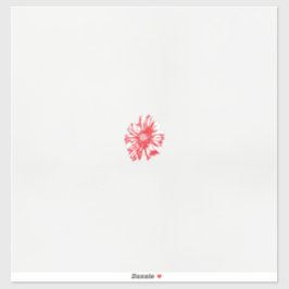 Adesivo desenho de uma flor vermelha sobre fundo branco