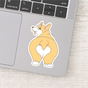 Adesivo Desenho do Bumbum Corgi em forma de coração engraç