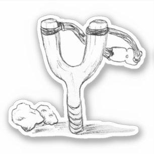 Adesivo Desenho do Sling Shot and Rocks