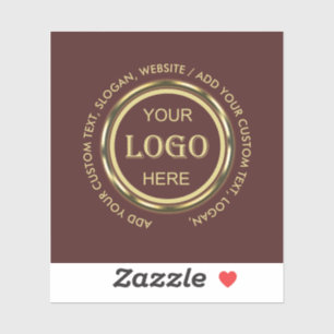 Adesivo Desenho dourado vermelho-escuro, logotipo ou foto