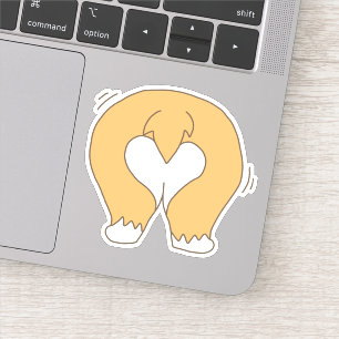 Adesivo Desenho engraçado branco & alaranjado do bumbum d