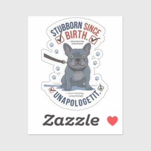 Adesivo Desenho engraçado de Mãe de Cachorro Teimosa Bulld