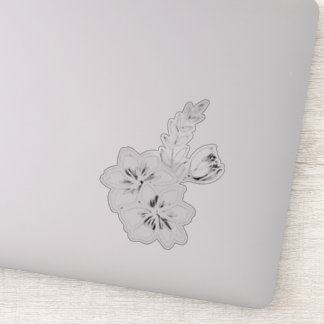 Adesivo Desenho floral preto e branco