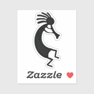 Adesivo Desenho simples de Kokopelli em preto
