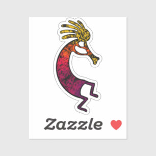 Adesivo Desenho simples do Kokopelli em cor vermelha