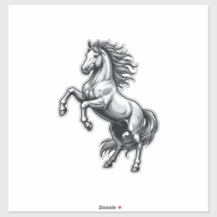 Adesivo Desenho Vetorial de Cavalo Empinado com Gravação A