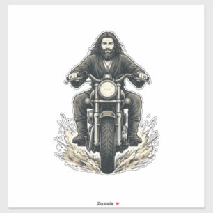 Adesivo Desenho Vetorial de Motociclista com Gravação Anti