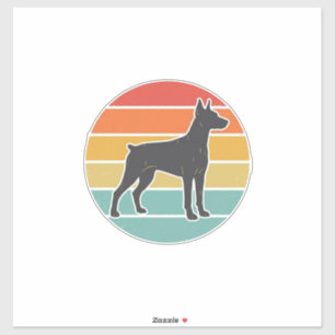 Adesivo Desenho Vetorial Silhueta Cachorro Vintage Pôr do 