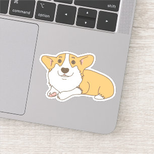 Adesivo Desenhos animados do Corgi de Galês com uma cara