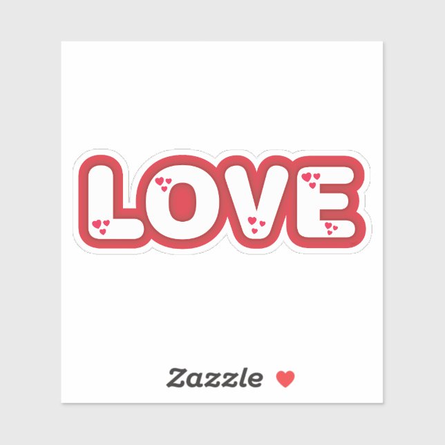 Adesivo Design "Amor", letras arredondadas vermelhas com c (Folha)
