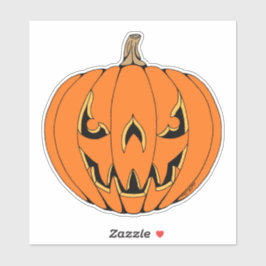Adesivo Design Assustador de Jack-o'-Lantern de Halloween