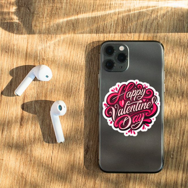 Adesivo Design com feliz dia de os namorados Mão- (Criador carregado)