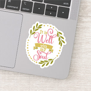 Adesivo Design Cristão É Bem Com Minha Alma