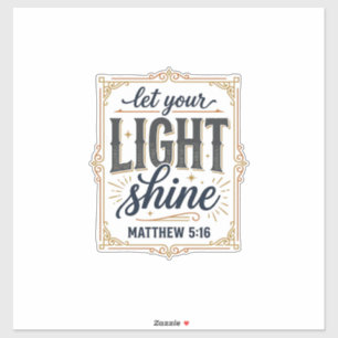 Adesivo Design Cristiano Deixe Sua Luz Brilhar Mateus 5_16
