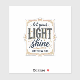 Adesivo Design Cristiano Deixe Sua Luz Brilhar Mateus 5_16