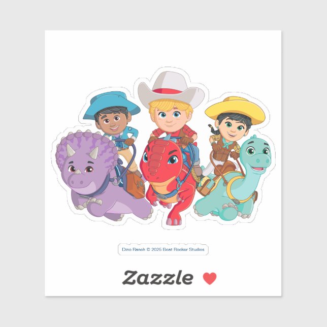 Adesivo Design de Amigos Ranch Dino (Folha)