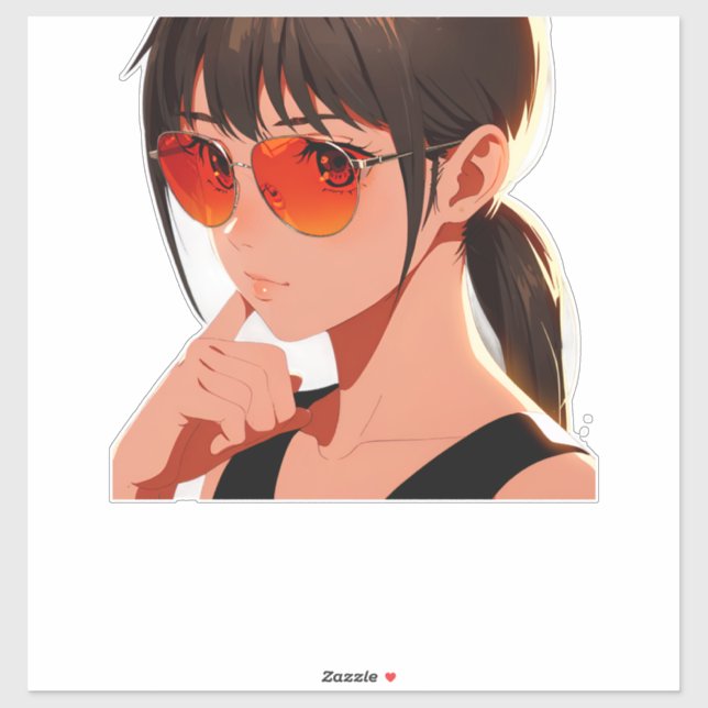 Adesivo Design de animação e divertida (Folha)