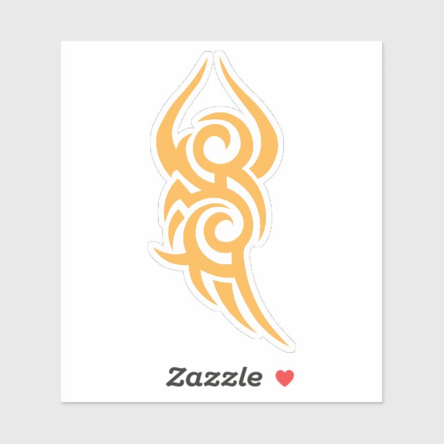 Adesivo Design de arte de linha inspirado em tatuagem clás (Folha)