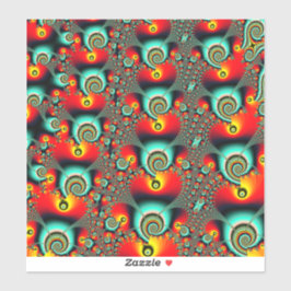 Adesivo Design de Arte Fractal Colorida de Rede