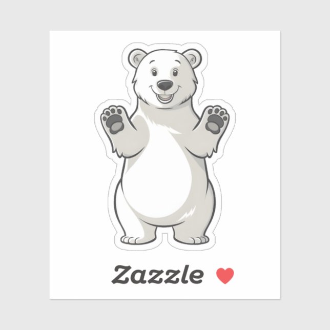 Adesivo Design de Barragem Polar Urso Ártico de Banda Pola (Folha)