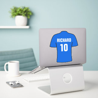 Adesivo Design de camisa de futebol em azul.