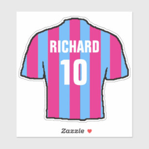 Adesivo Design de camisa de futebol em Claret e azul.