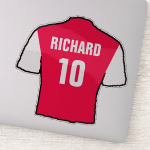 Adesivo Design de Camisa de Futebol Vermelha e Branca para